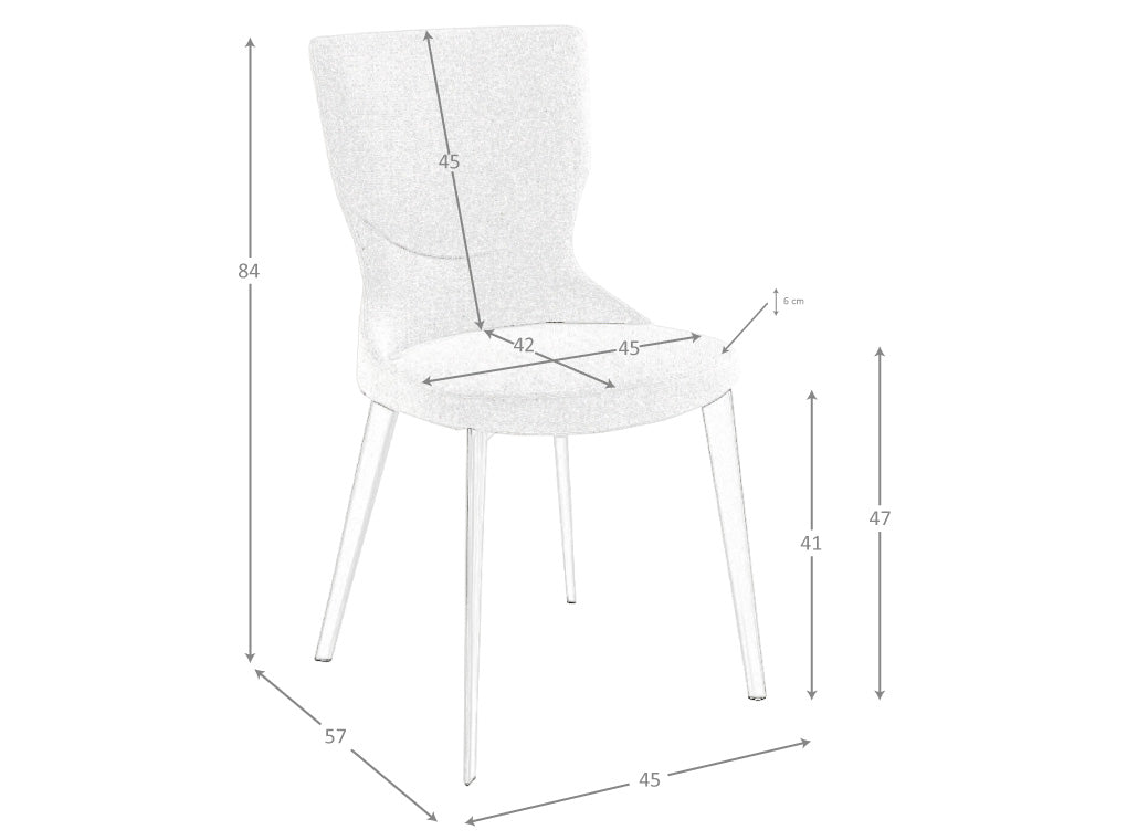 Scaun din Stofa Gri cu Picioare din Otel Angel Cerda