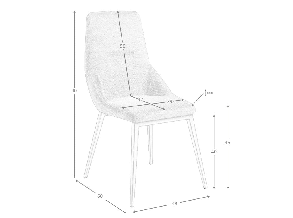 Scaun Tapitat in Material Gri Deschis Angel Cerda