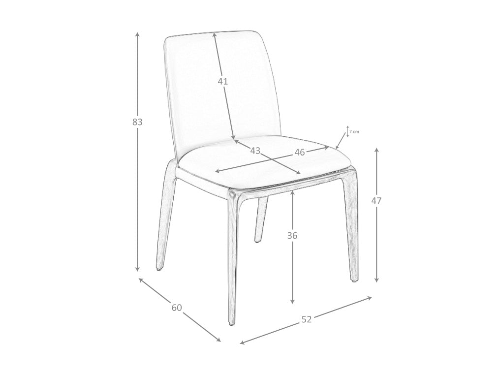 Scaun din Eco-Piele Maro cu Picioare din Lemn de Nuc Angel Cerda