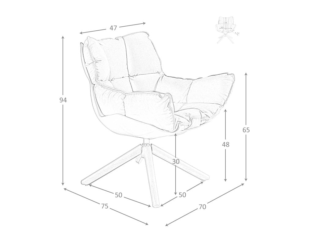 Fotoliu Pivotant din Catifea Maro Angel Cerda