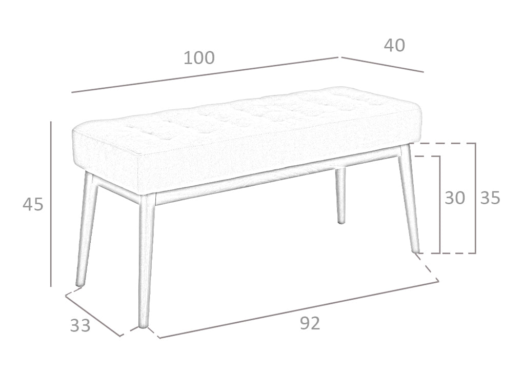 Banchetă tapițată gri închis cu picioare din lemn nuc – design modern și versatilitate 5107 Angel Cerda