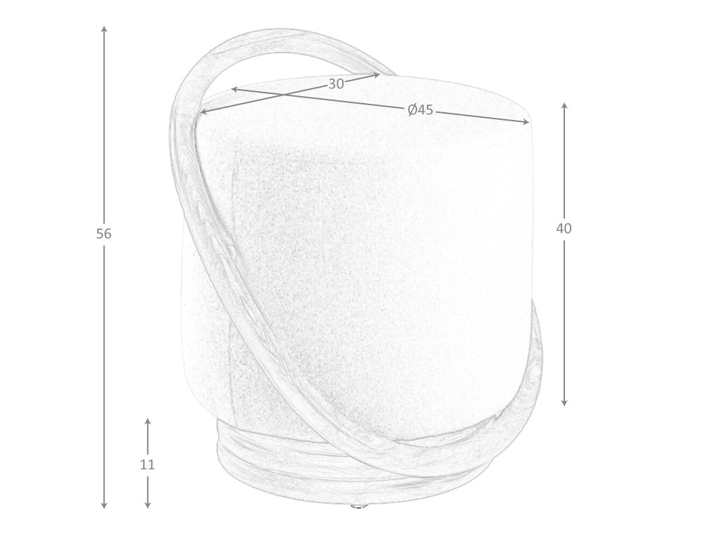 Taburete alb tapitat cu lemn de nuc Angel Cerda