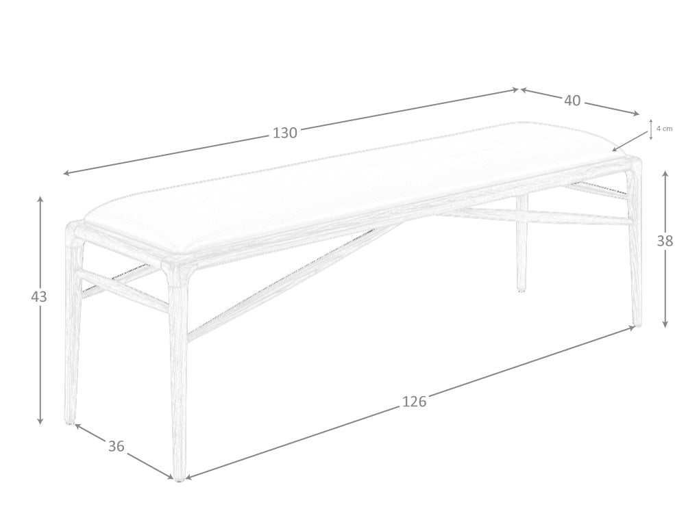 Bancheta din Piele Maro cu Picioare din Lemn de Nuc Angel Cerda