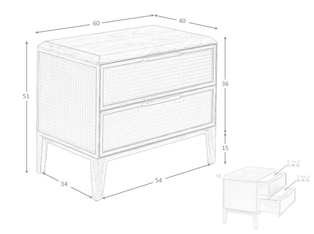 Noptiera din PVC Verde Inchis si Nuc Angel Cerda