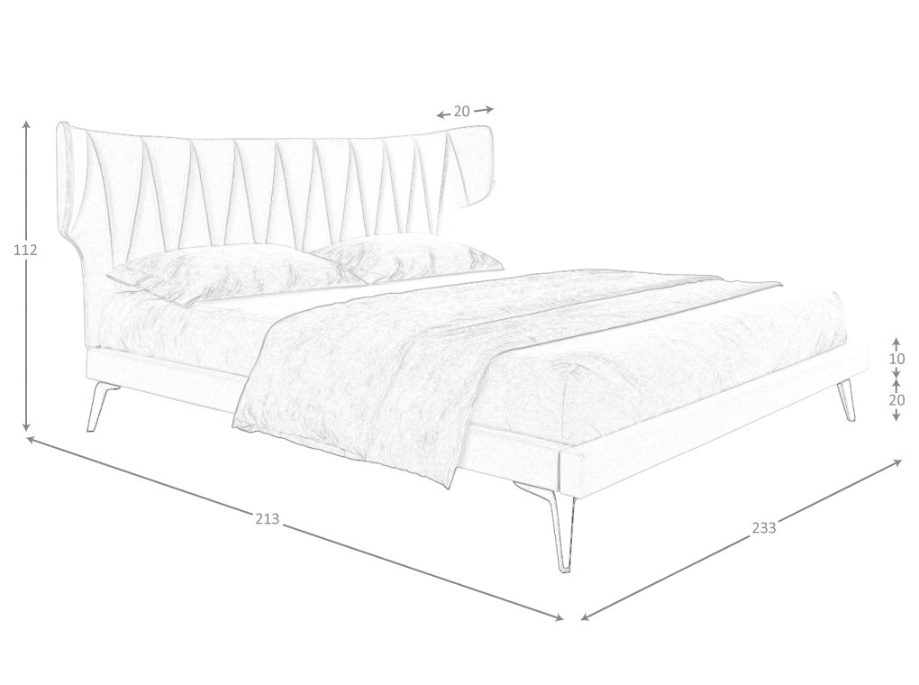Pat din Stofa Gri Deschisa cu Structura din Otel Inoxidabil Angel Cerda