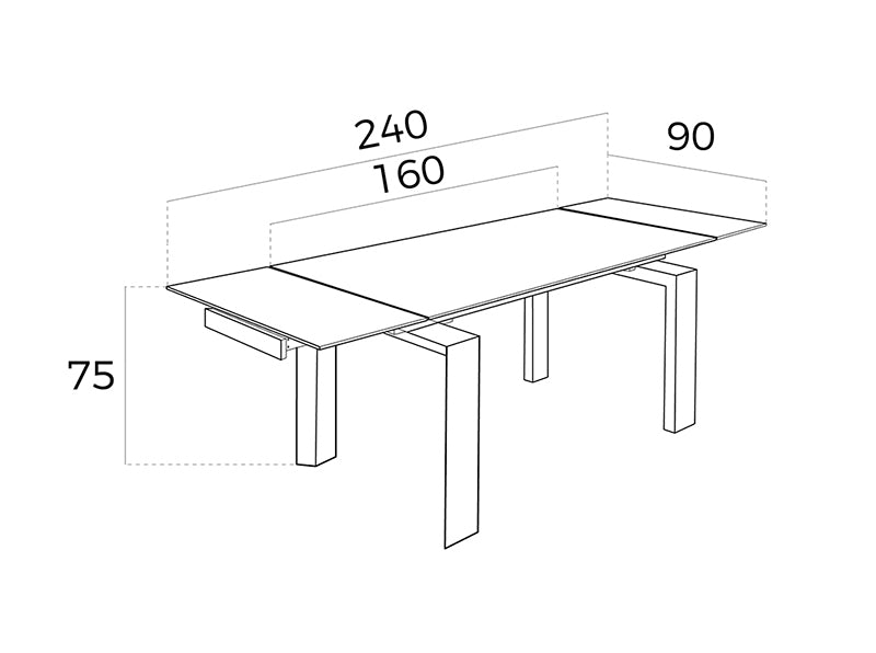 Masa de Dining din Sticla Extensibila cu Picioare din Nuc Angel Cerda