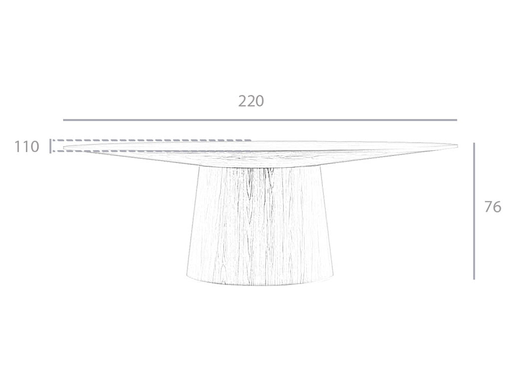 Masa Dining din Nuc cu Baza Ovala Angel Cerda