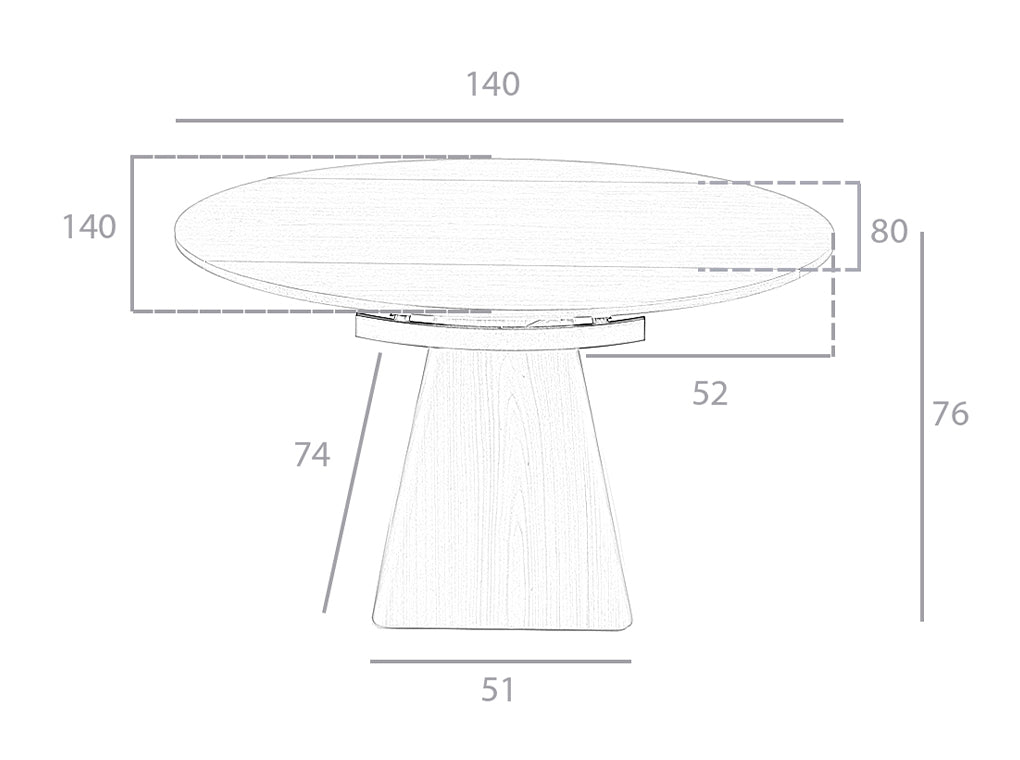 Masa Dining Nuc cu Baza Piramida Patrata Angel Cerda