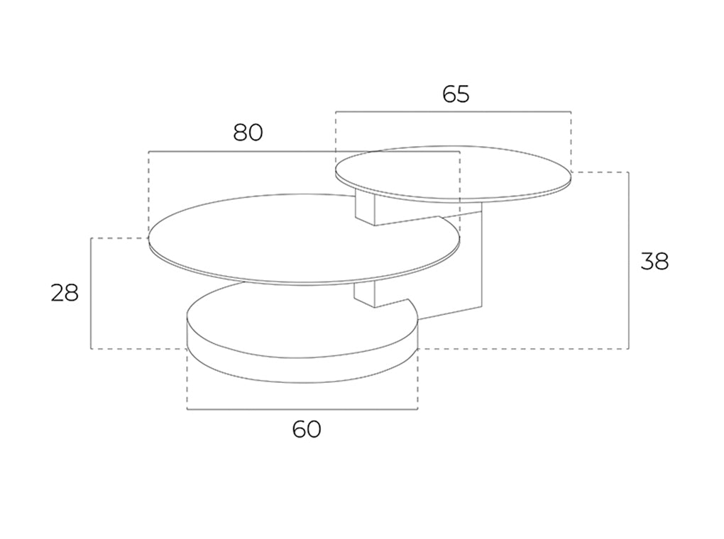 Masa de Cafea Rotunda cu Blaturi din Sticla si Nuc Angel Cerda