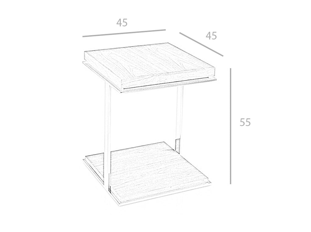 Masa de Cafea din Nuc cu Structura Metalica Angel Cerda