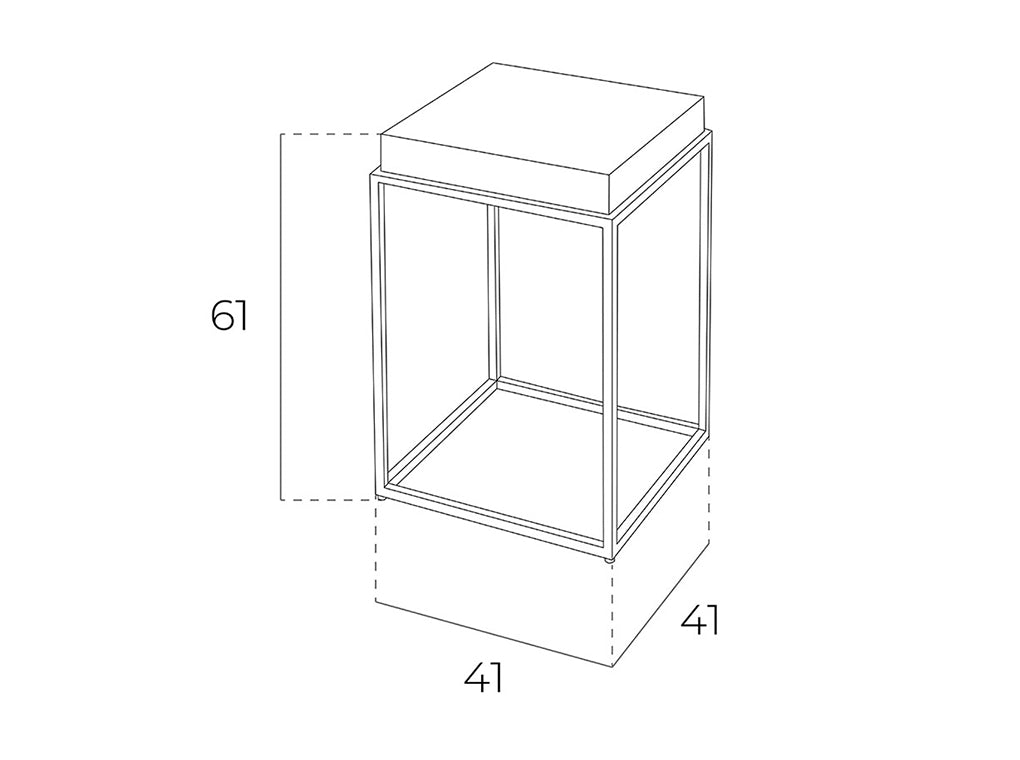 Masa Laterala din Lemn Alb cu Suport Metalic Angel Cerda