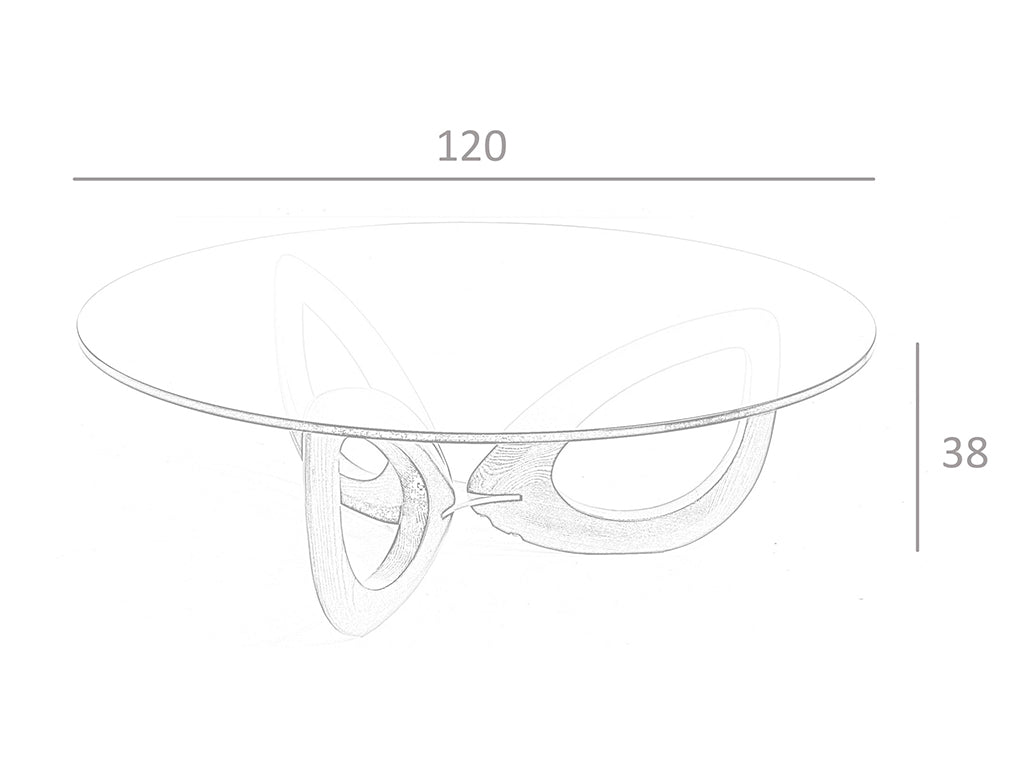Masa de Cafea din Stejar cu Suport Metalic Angel Cerda