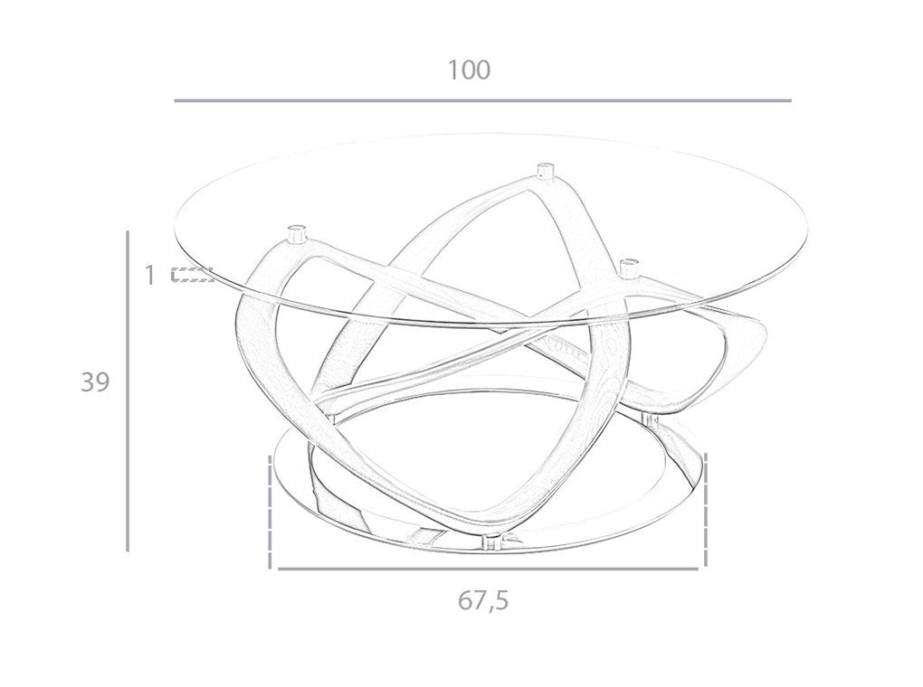 Masa de Cafea din Sticla Securizata si Lemn de Nuc Angel Cerda