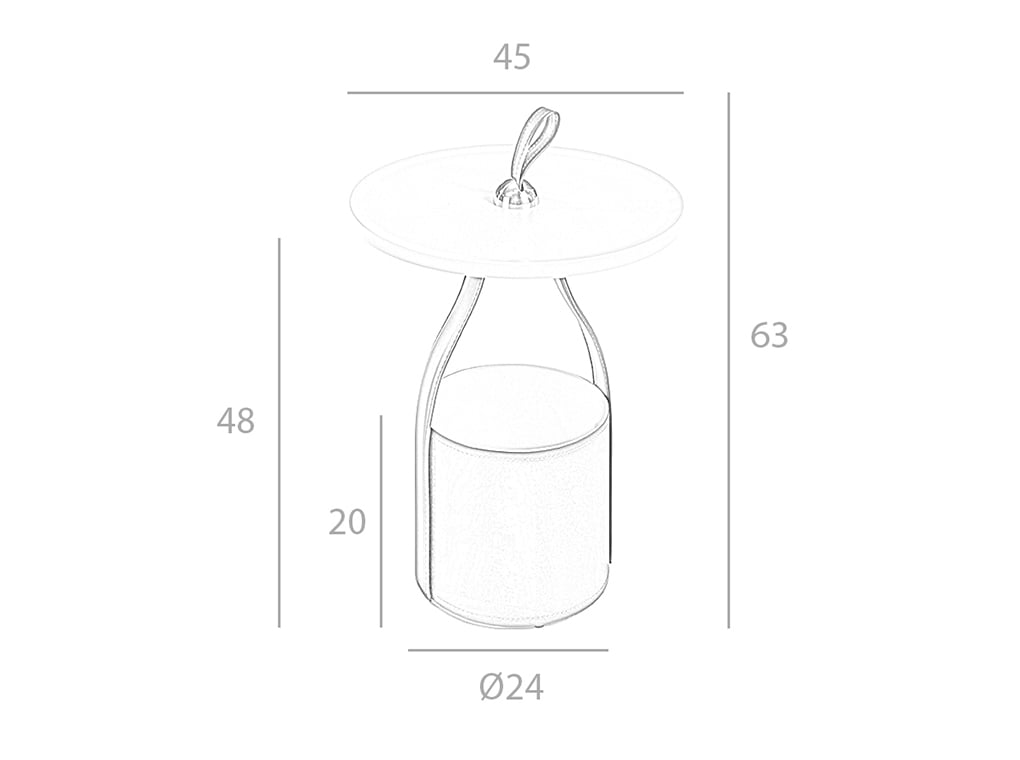 Masa Laterala cu Piele Ecologica Maro Ciocolata Angel Cerda