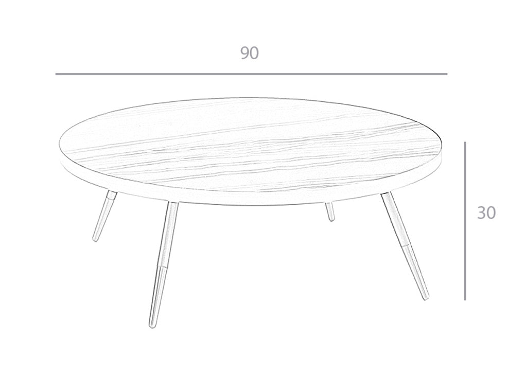 Masa de Cafea din Portelan cu Finisaj de Marmura Neagra si Picioare din Otel Angel Cerda