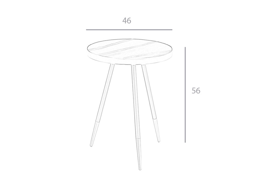 Masa Laterala din Portelan cu Finisaj de Marmura Neagra Angel Cerda