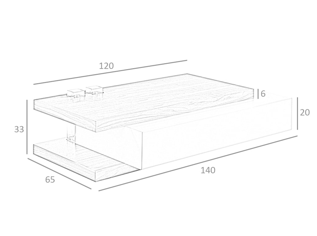 Masa de Cafea din Nuc cu Sertar Central si Vase de Sticla Angel Cerda