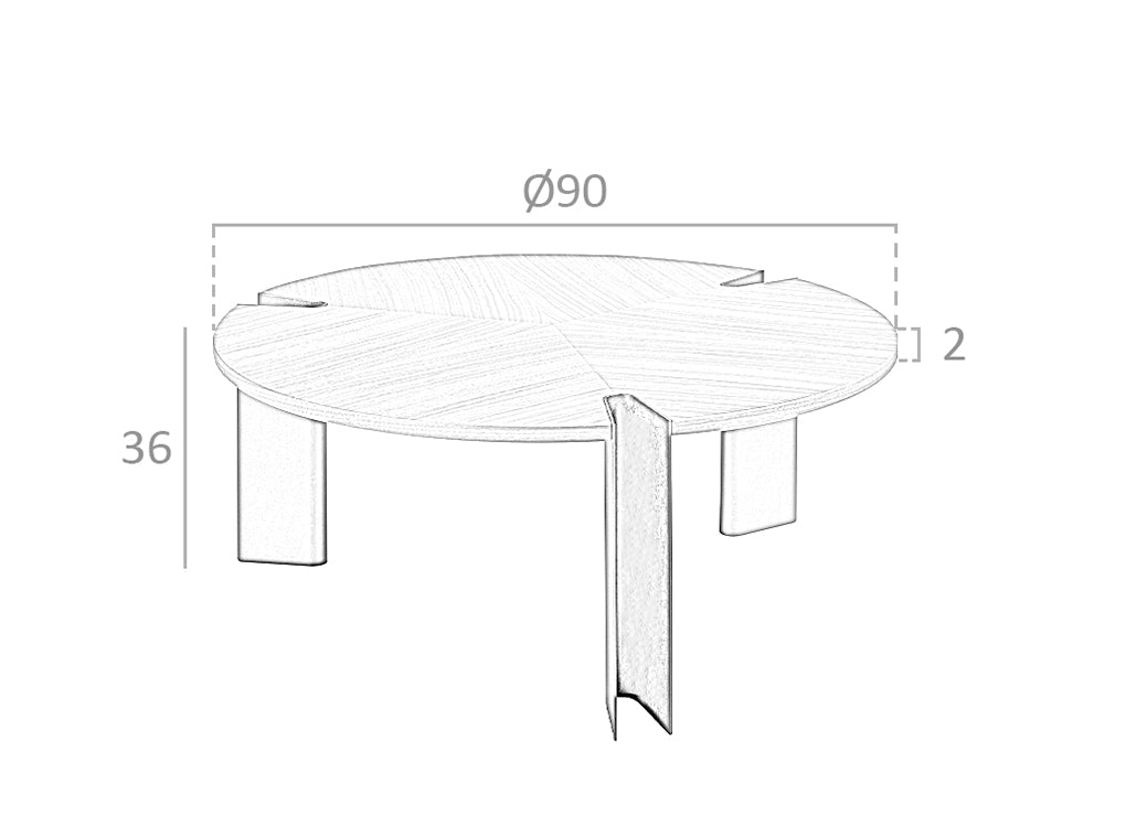 Masa de Cafea Rotunda din Furnir de Nuc si Otel Negru Angel Cerda