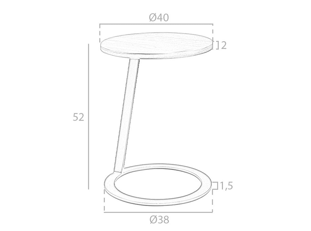 Masa Laterala din Nuc cu Suport Metalic Angel Cerda