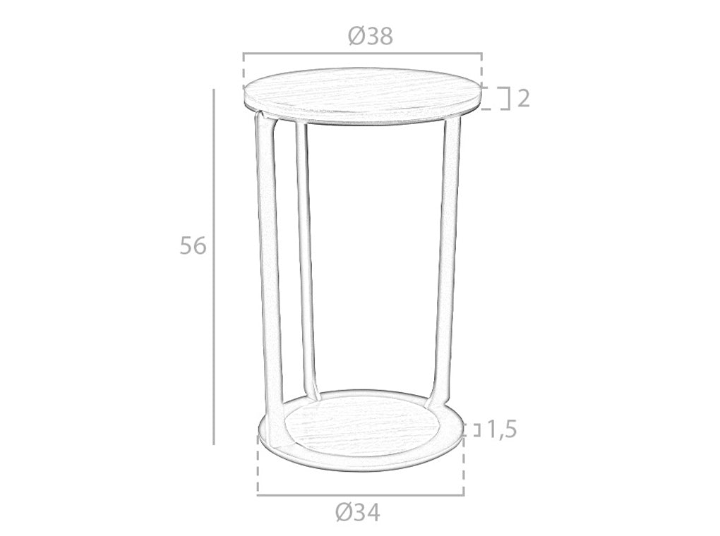 Masa Laterala din Furnir de Nuc si Otel Epoxid Negru Angel Cerda