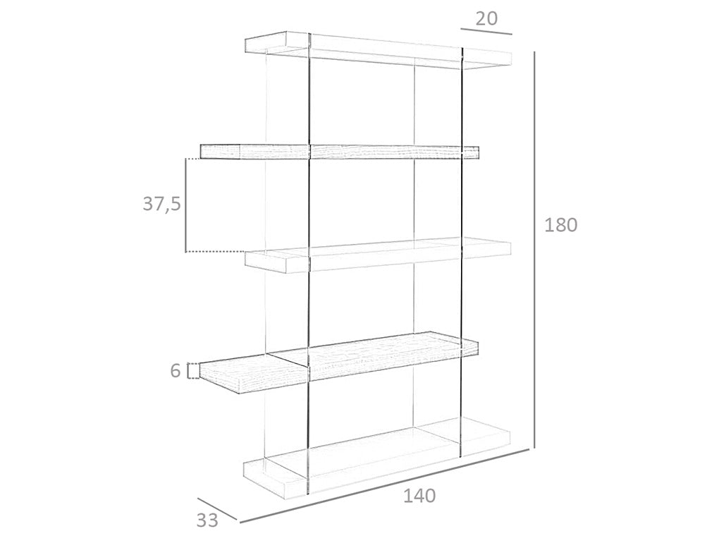 Biblioteca din Lemn de Nuc si Sticla cu Design Modern Angel Cerda