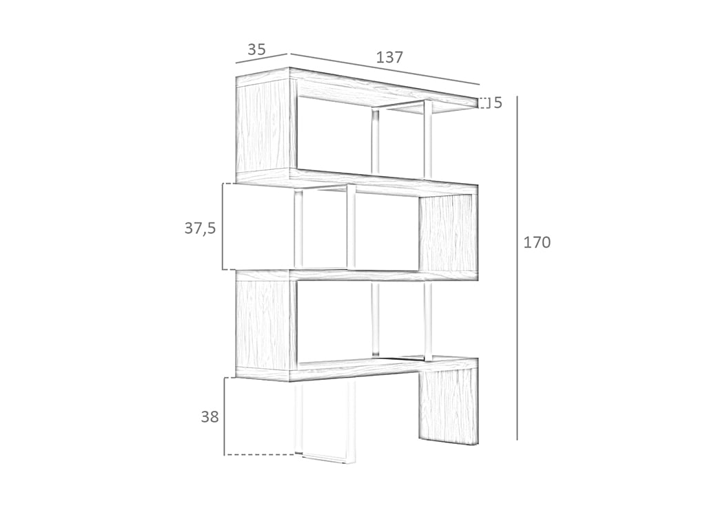 Biblioteca Alba din Otel cu Design Modern Angel Cerda