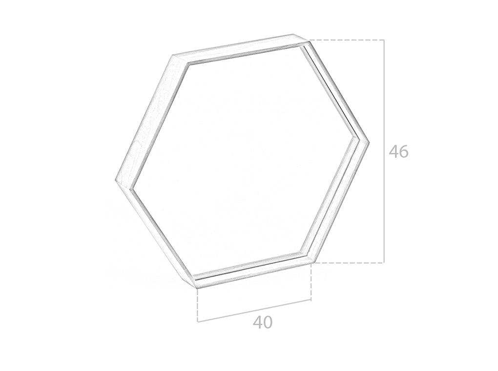 Oglindă de perete hexagonală din nuc natural 46x40 cm 3039 Angel Cerdá