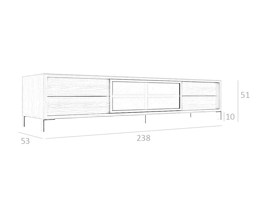 Comoda TV din Nuc cu Sertare din Sticla Angel Cerda