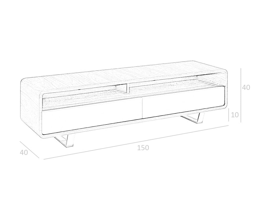 Comoda TV din Nuc si Alb cu Picioare din Otel Angel Cerda