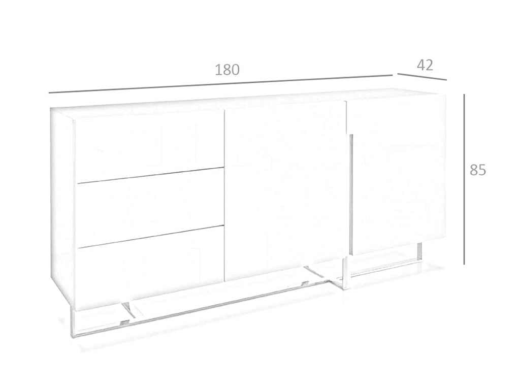 Comoda Alba cu Picioare din Otel Angel Cerda