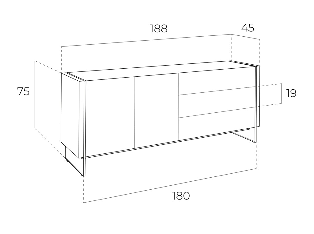 Comoda din Nuc cu Picioare din Sticla Angel Cerda