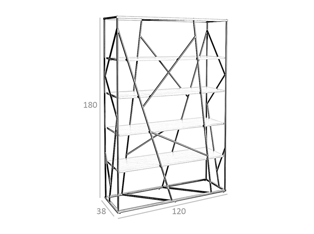 Biblioteca din Nuc si Otel Negru Angel Cerda