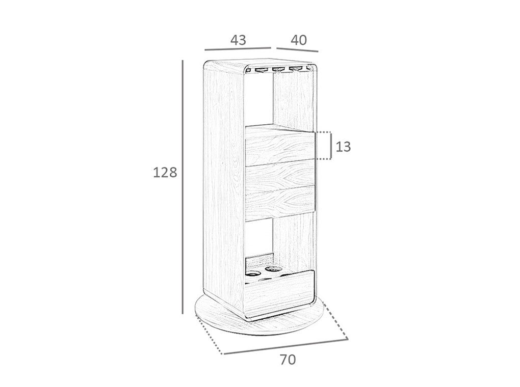 Cabinetul de Bar Rotativ din Nuc Angel Cerda