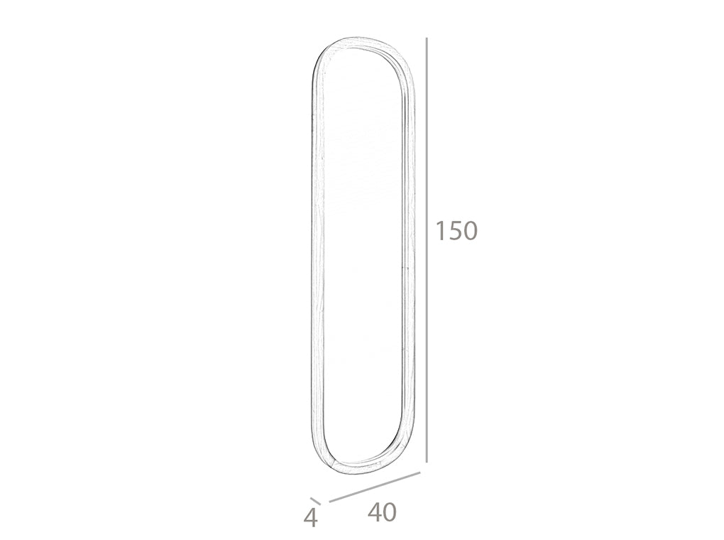Oglindă de perete ovală din nuc natural 40x150 cm 3234 Angel Cerdá