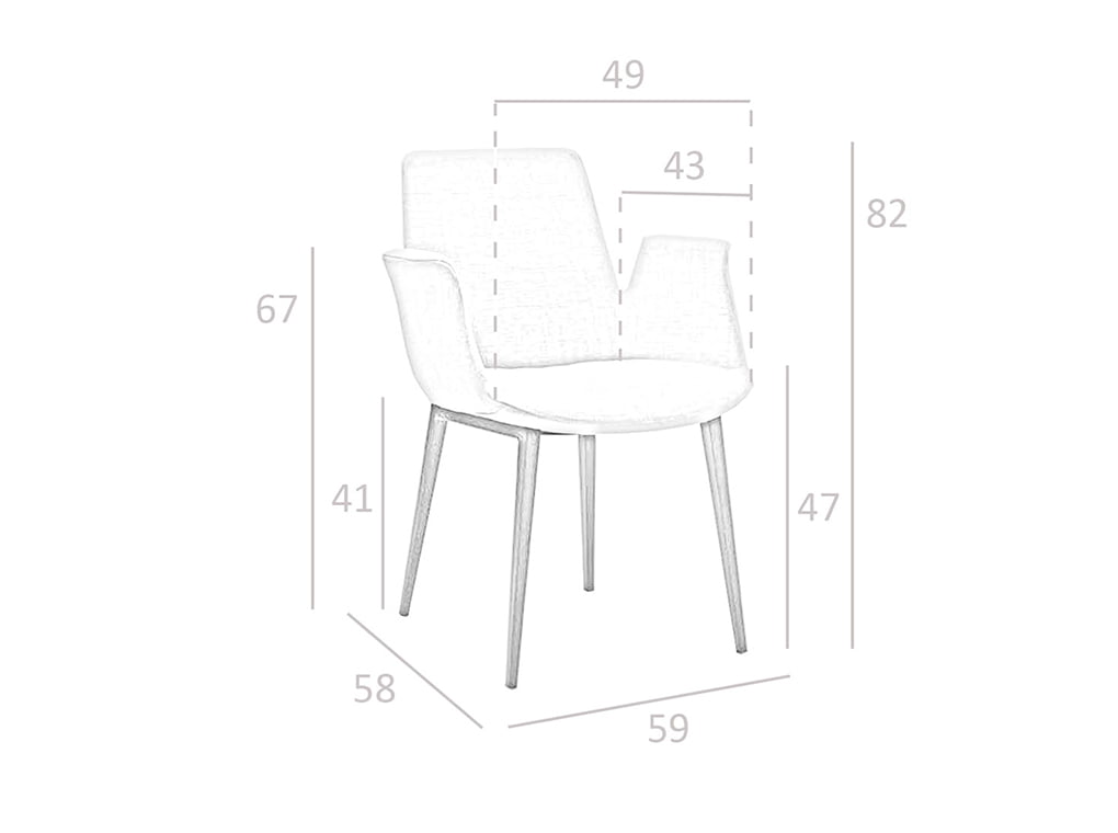 Scaun Tapitat cu Stofa Gri Angel Cerda