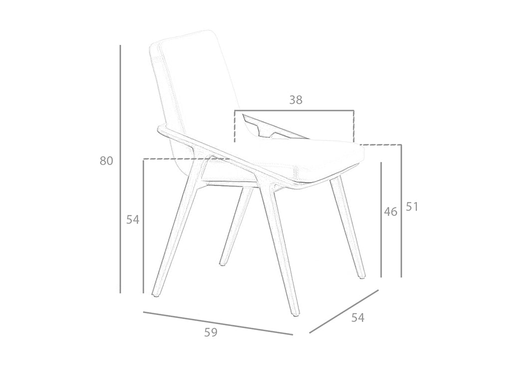 Scaun Bej din Nuc cu Piele Ecologica Angel Cerda