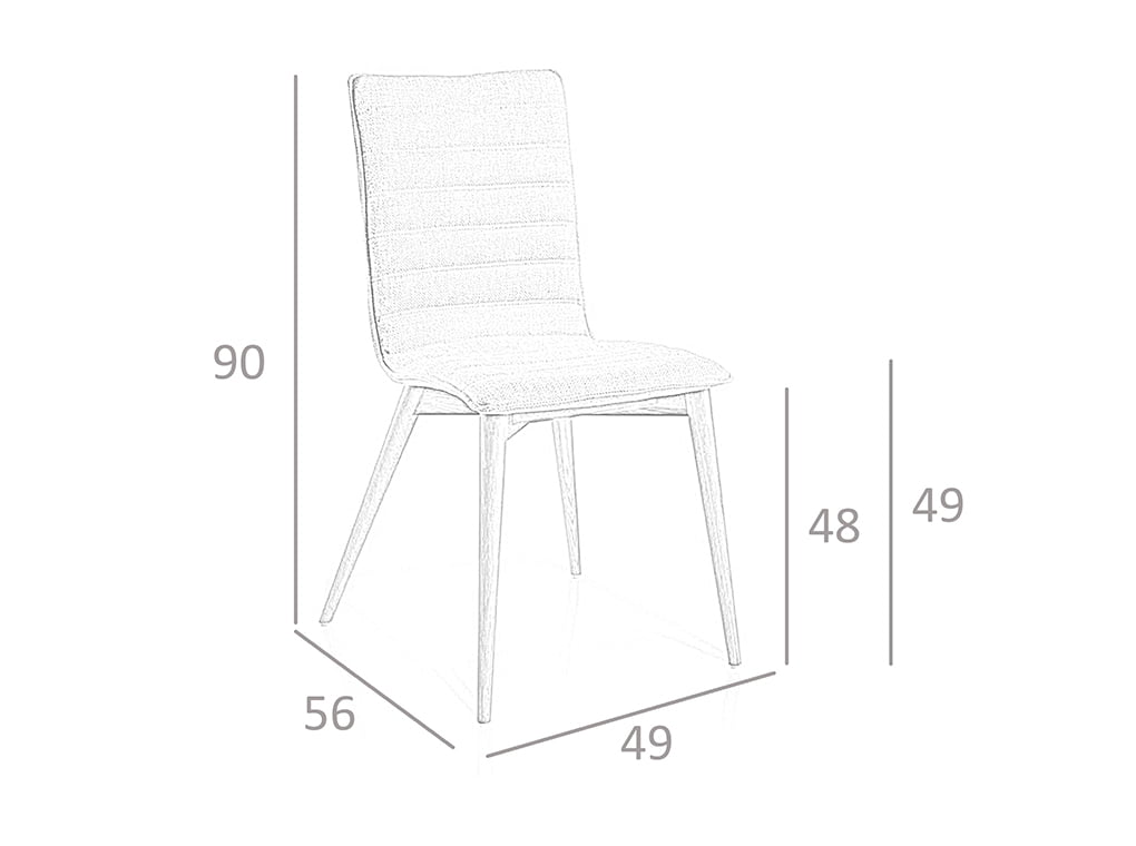 Scaun Tapitat cu Stofa Gri si Structura din Lemn de Nuc Angel Cerda