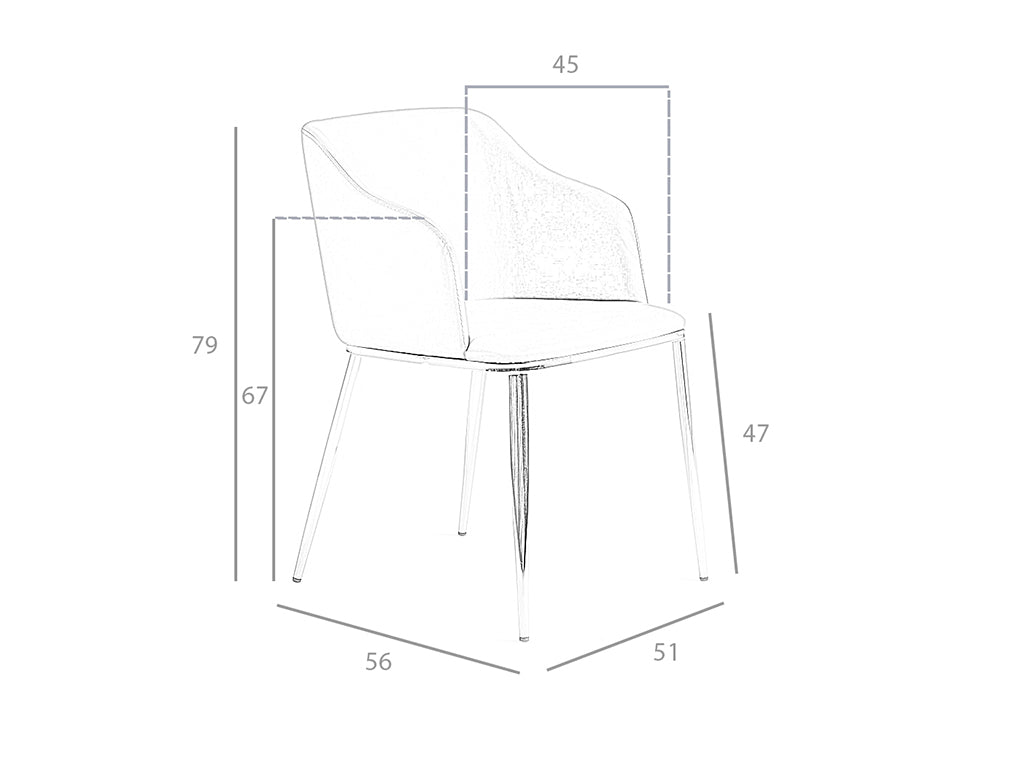 Scaun Antonia Tapitat cu Material Gri Angel Cerda