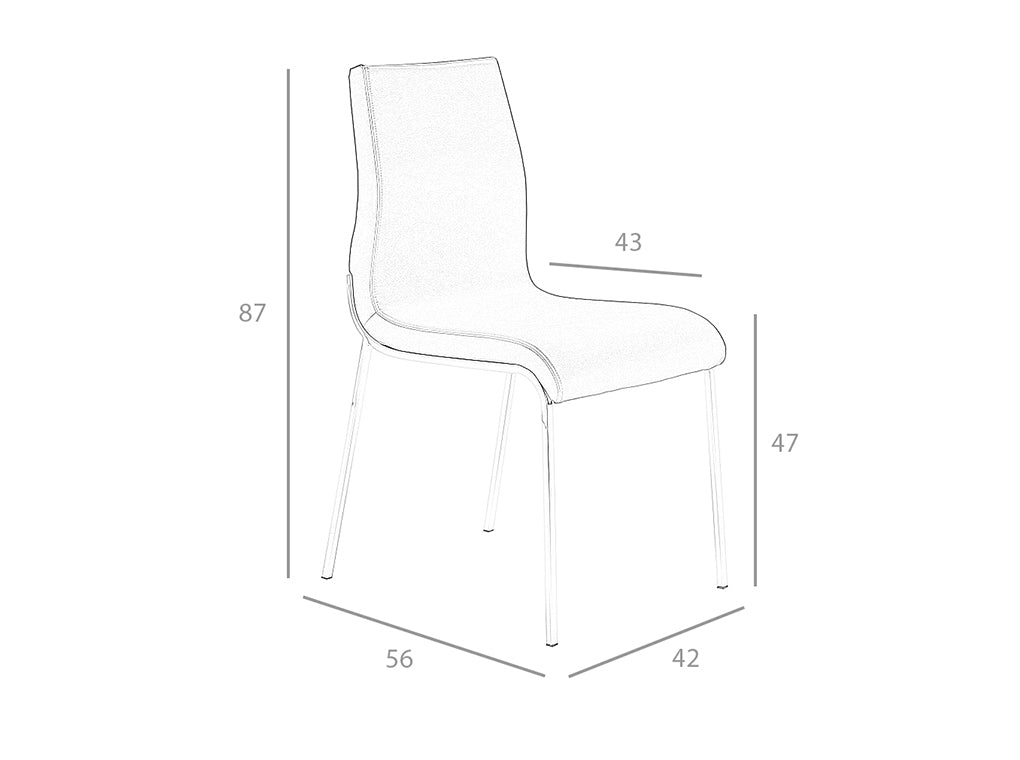 Scaun de Masa Tapitat cu Piele Ecologica Neagra Angel Cerda
