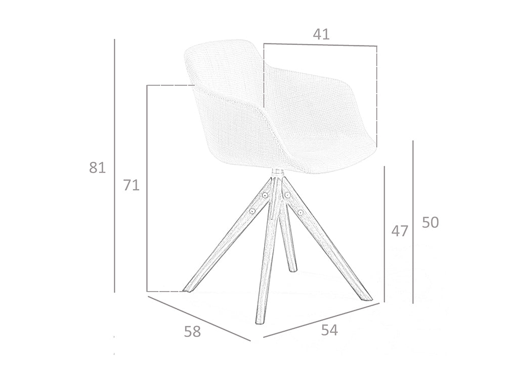 Scaun Pivotant Tesatura Bej si Lemn de Nuc Angel Cerda
