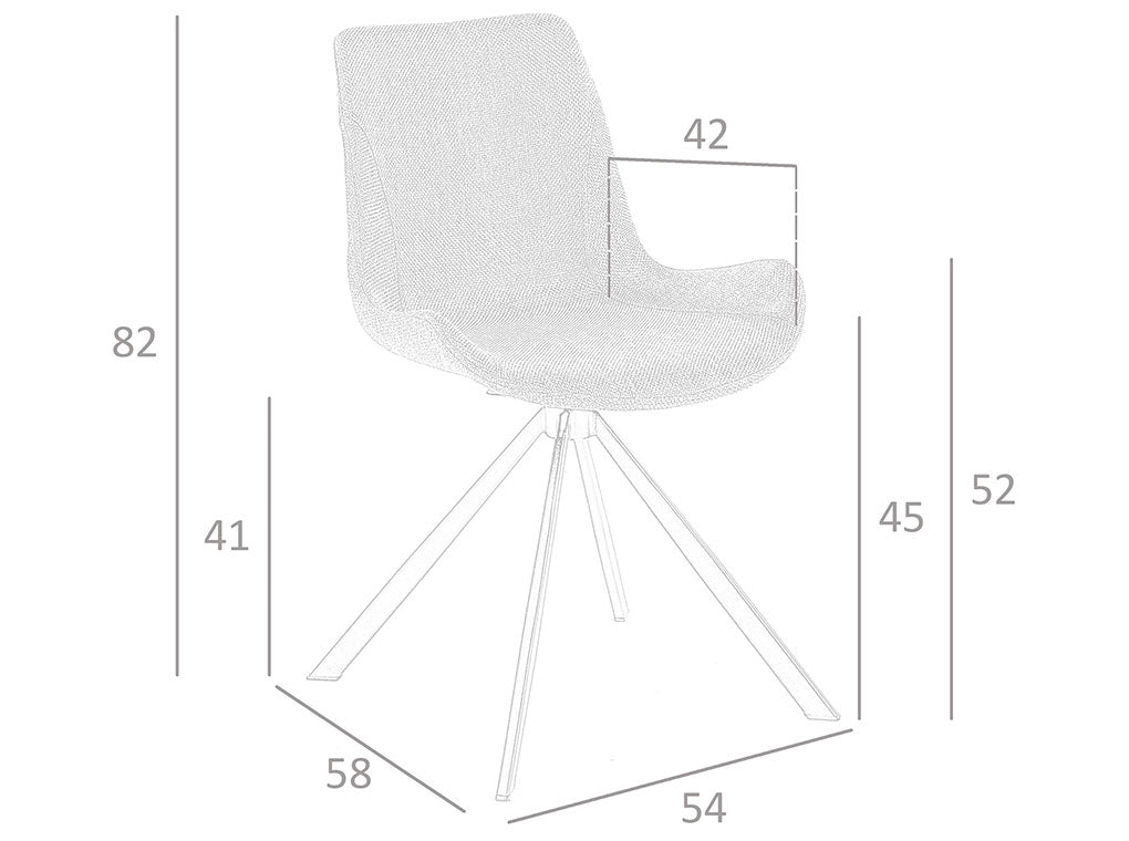 Scaun de Masa Vienna Tapitat cu Stofa Gri Angel Cerda