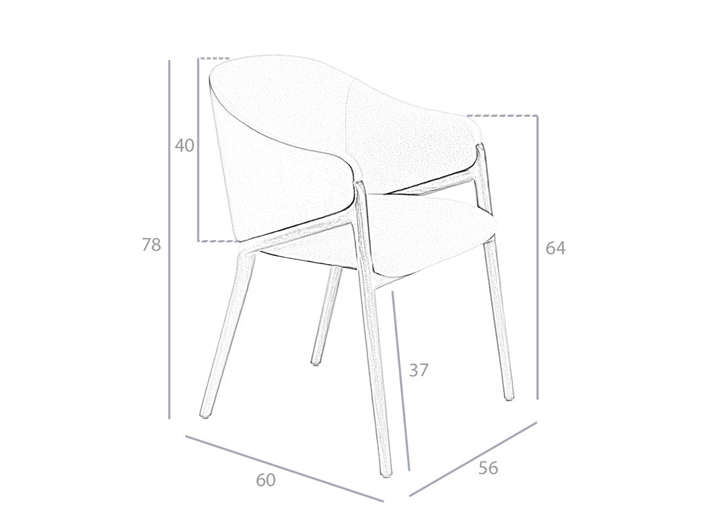Scaun pentru Masa de Dining Tapitat cu Stofa si Piele Ecologica Angel Cerda