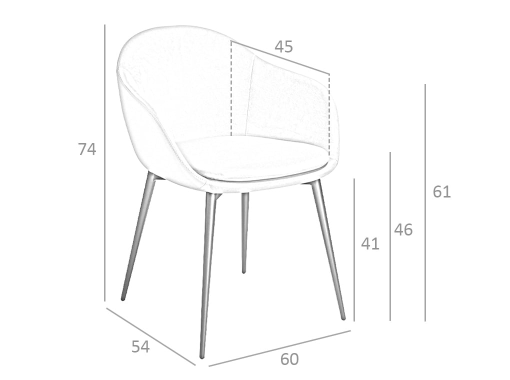 Scaun tapitat cu material textil si eco-piele cu picioare din otel negru Angel Cerda