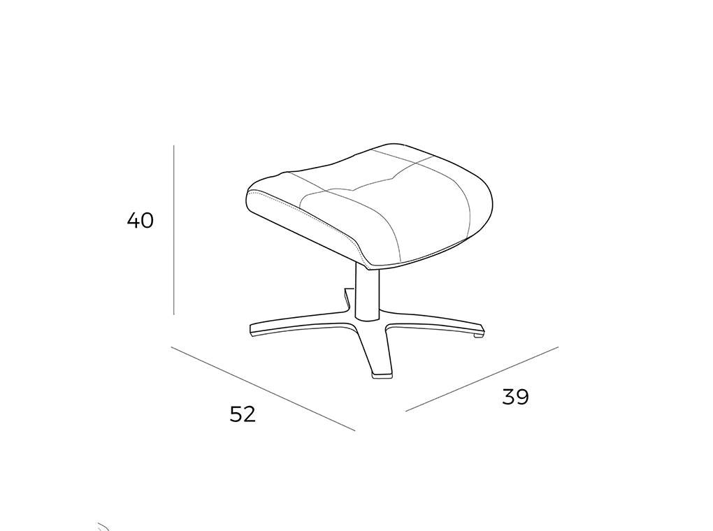 Taburet Pivotant Tapitat cu Piele de Vaca Angel Cerda