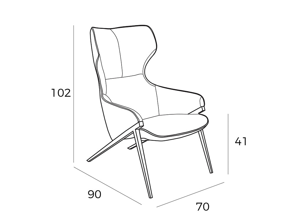 Fotoliu Tapitat cu Stofa Gri si Margini Negre Angel Cerda