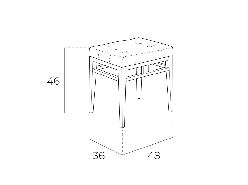 Taburet Tapitat cu Material Gri si Capitonaj Angel Cerda