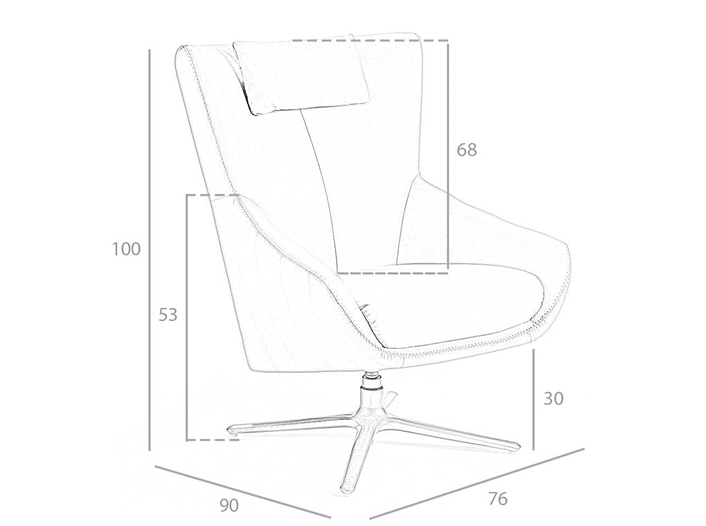 Fotoliu Pivotant din Piele Ecologica cu Perna Angel Cerda