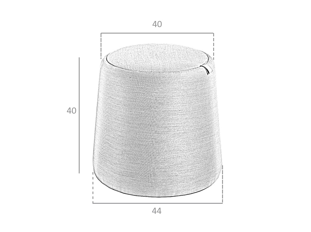 Puf Tapitat cu Stofa Gri cu Spatiu de Depozitare Angel Cerda