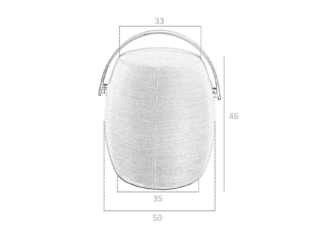 Puf Tapitat cu Stofa Gri cu Maner din Stejar Angel Cerda