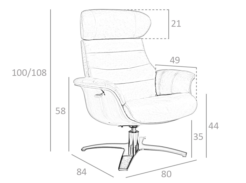 Fotoliu Pivotant Tapitat cu Piele Bovina Bej Angel Cerda